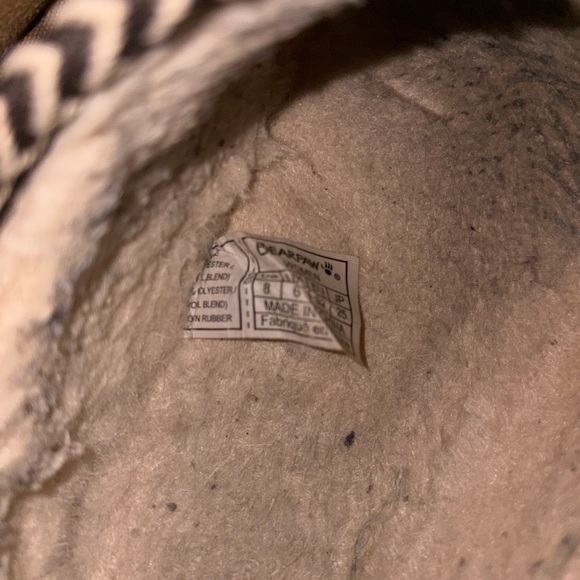 BearPaw Tan Suede Slippers with Black and White Trim - Picture 5 of 5